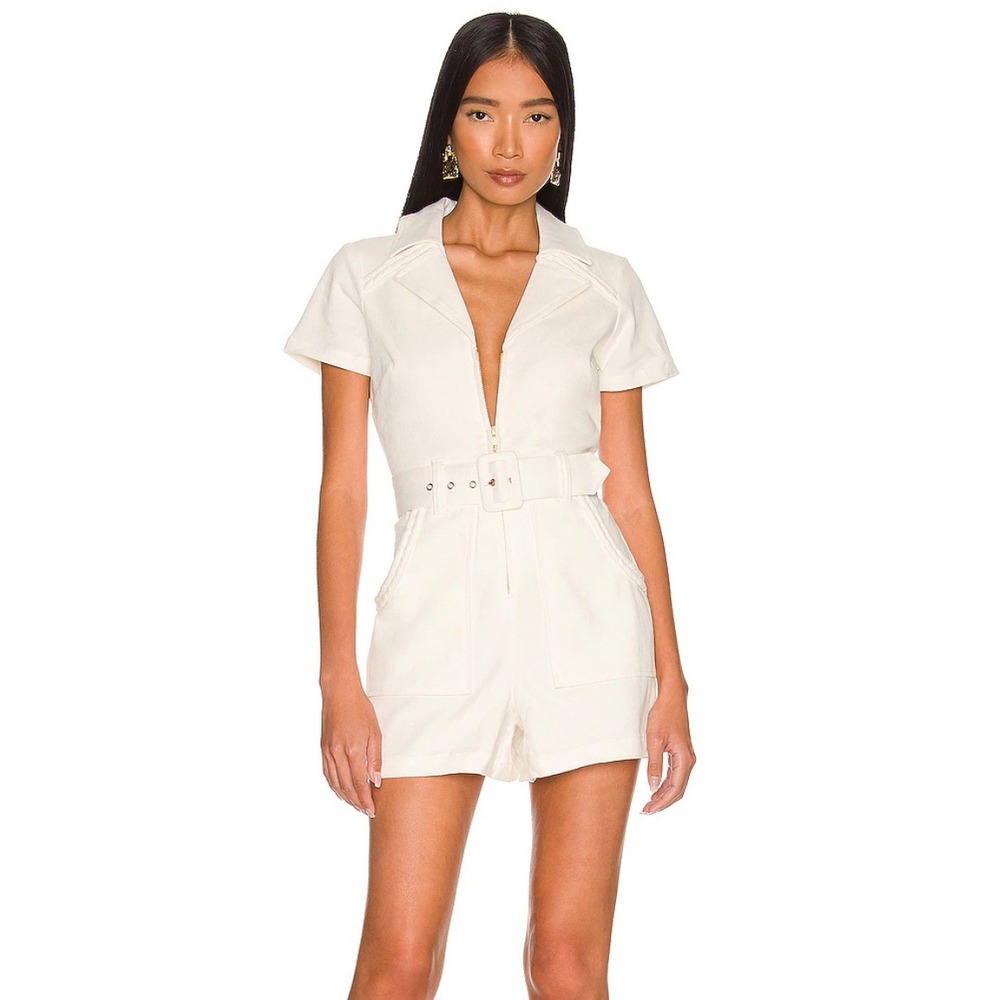 Show Me Your MuMu White Belted Romper
